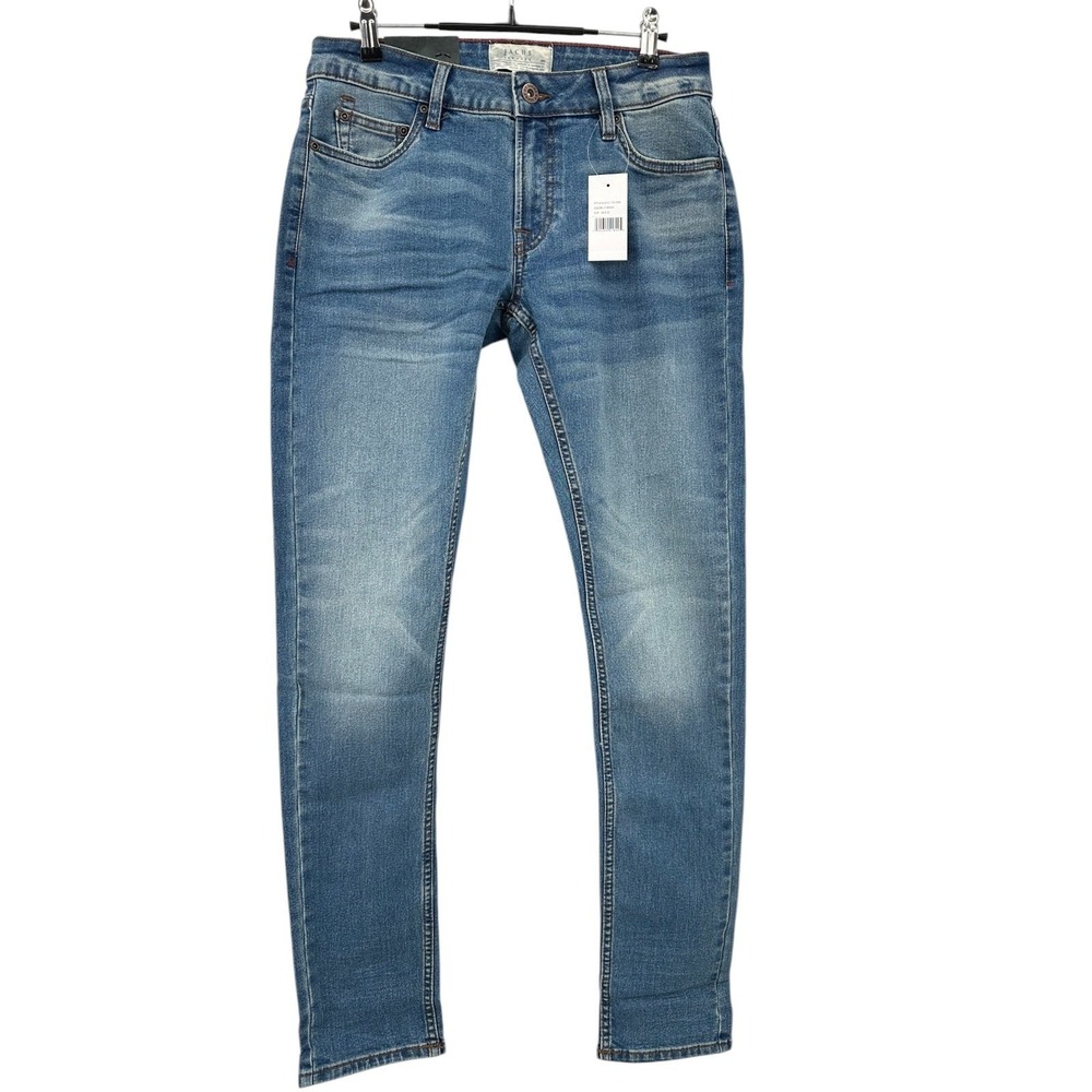 NEW Jachs Authentic Denim Low-Rise Slim Tapered Leg Light Wash Jeans Men's 28x32